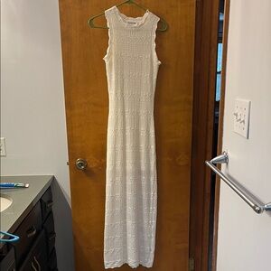Olive & Oak White Crochet Maxi Dress